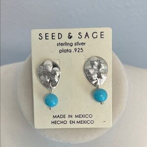 Seed & Sage | Sterling Silver Earrings w/ Turquoise Accents